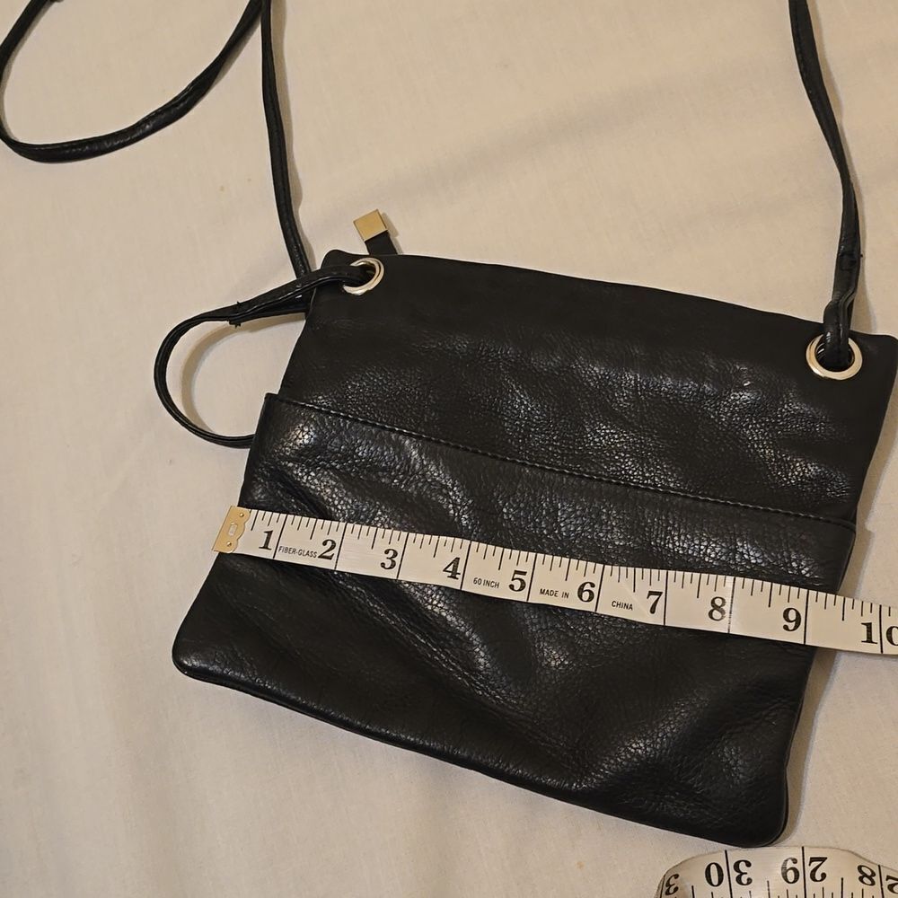 Margot New York black leather crossbody purse square small mini - Picture 8 of 9